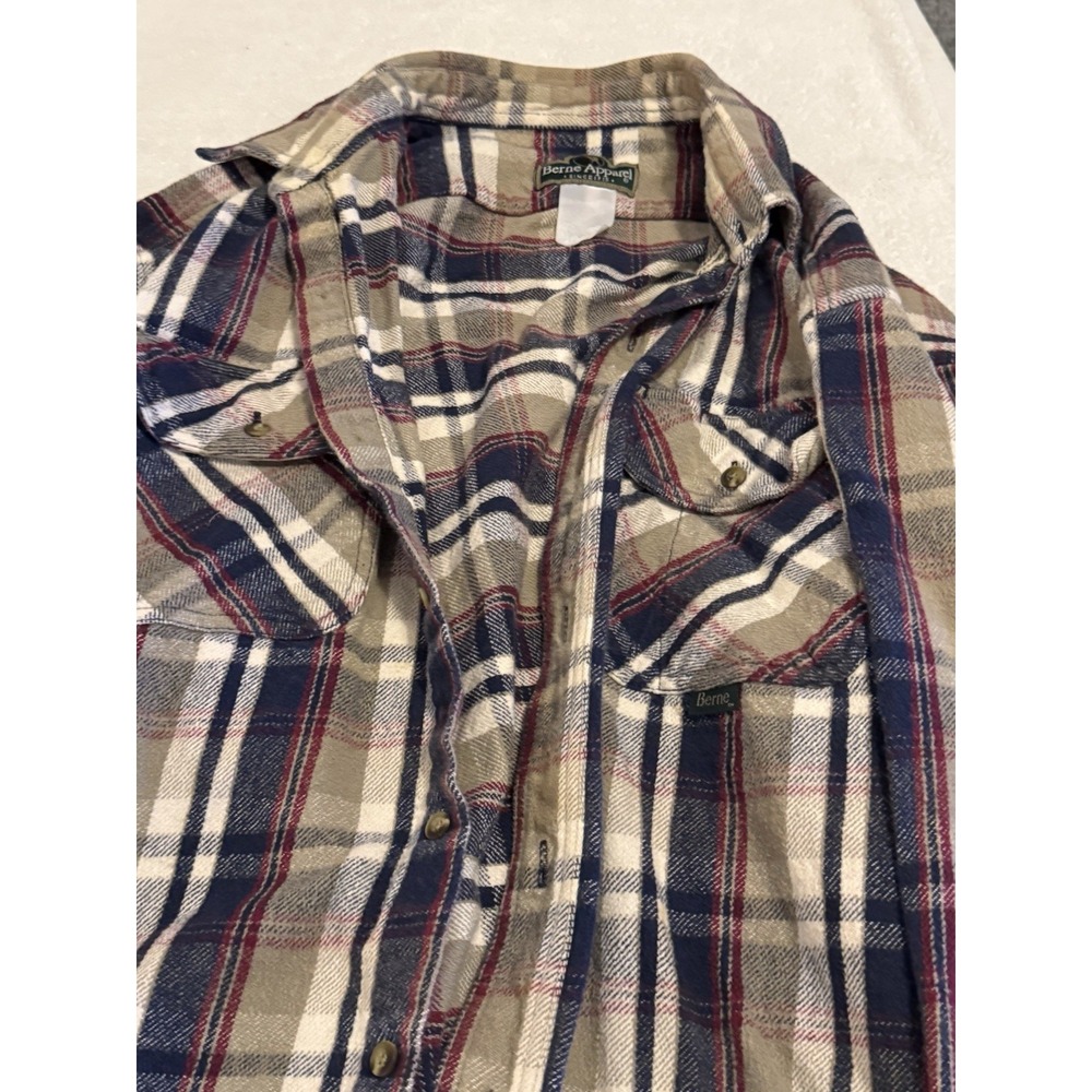 Berne Apparel Shirt Men XL Plaid‎ Heavy Flannel Long Sleeve Workwear